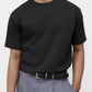 Model wearing black elias top, close up view 