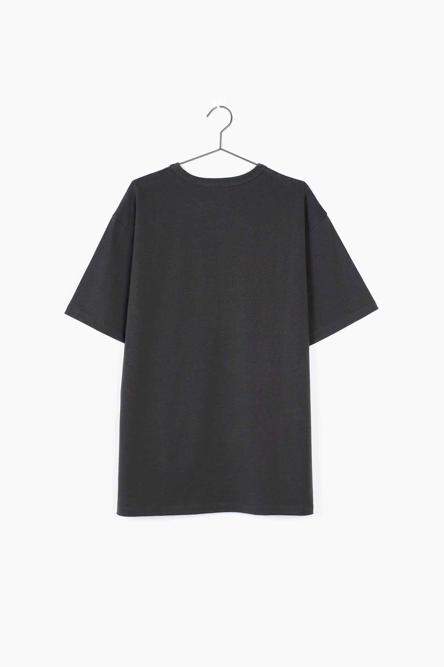 Back flatlay photo of charcoal blue elias top