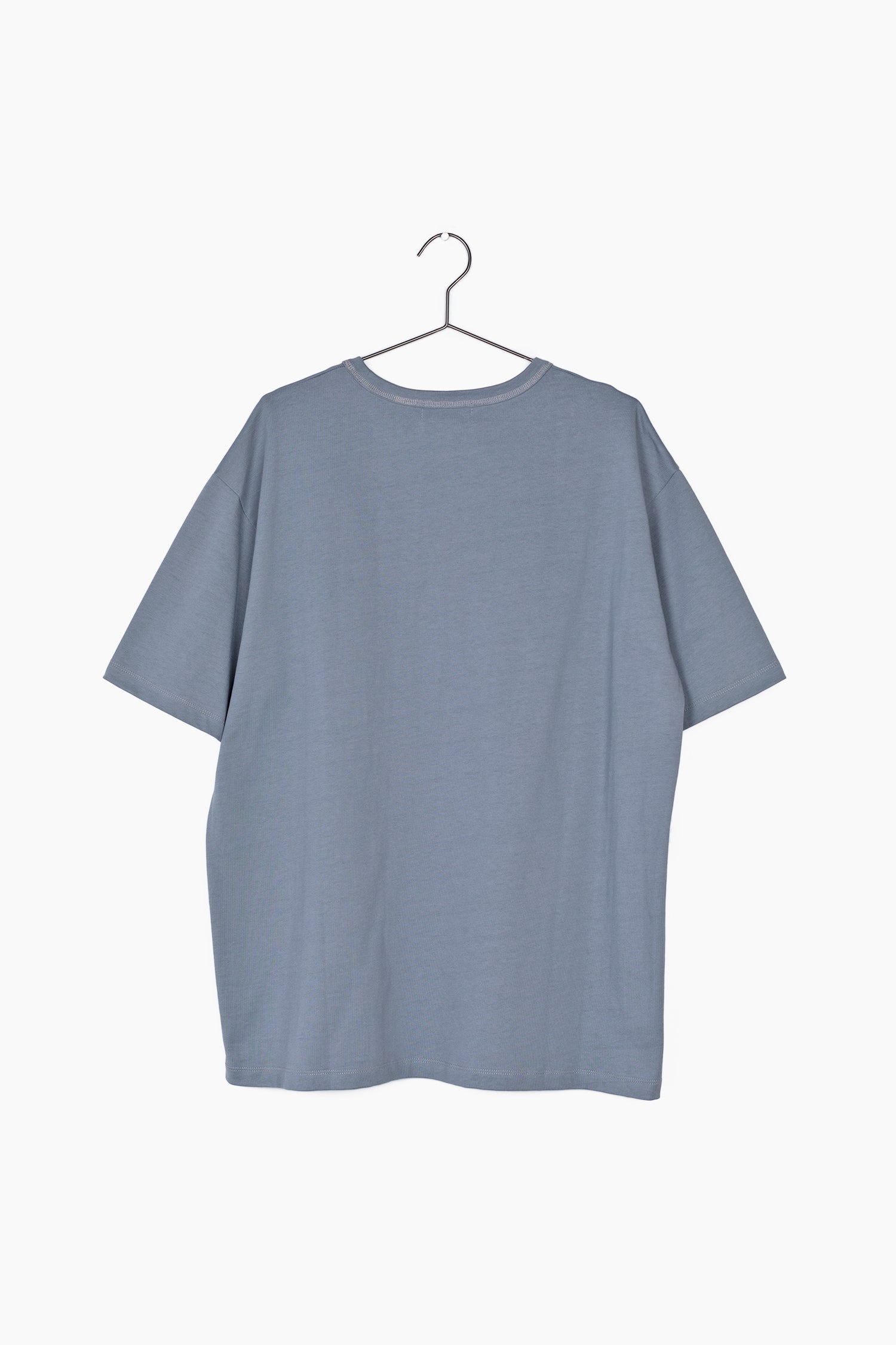 Back flatlay photo of slate blue elias top